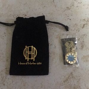 House of Harlow gold necklace with teal star